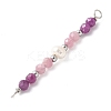 Faceted Round Natural Ruby & Pink Tourmaline & Potato Natural Cultured Freshwater Pearl Beaded Connector Charms PALLOY-JF03532-09-3