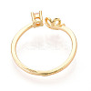 Flower Brass Micro Pave Cubic Zirconia Cup Peg Ring Settings KK-N274-15G-3