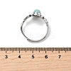 Natural Amazonite Finger Rings RJEW-A084-03P-06-5