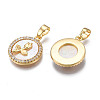 Brass Micro Pave Clear Cubic Zirconia Pendants KK-N233-165-3