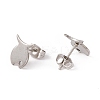 Non-Tarnish 201 Stainless Steel Stud Earring Findings with Hole LS-EJEW-A071-11B-P-2