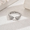 Elegant Brass Cuff Ring with Clear Cubic Zirconia YQ9976-1