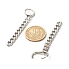 304 Stainless Steel Curb Chain Dangle Huggie Hoop Earrings EJEW-JE04730-02-4