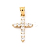 304 Stainless Steel Cubic Zirconia Pendants STAS-C102-01C-G-1