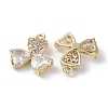 Brass Micro Pave Clear Cubic Zirconia Pendants KK-G491-06G-2