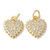 Brass Micro Pave Clear Cubic Zirconia Pendants KK-Q031-44G-07-1