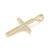 Brass Micro Pave Clear Cubic Zirconia Big Pendants KK-B141-19G-2