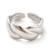 Non-Tarnish 304 Stainless Steel Twist Rope Open Cuff Ring for Women RJEW-F131-17P-2