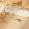 Fashionable 304 Stainless Steel Irregular Textured Rectangle Pendant Necklaces for Women EN2201-2-1