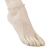 Dyed Nuggets Natural Shell & 304 Stainless Steel Link Chain Anklets AJEW-AN00726-2