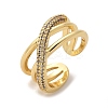 Brass Micro Pave Clear Cubic Zirconia Cuff Finger Rings RJEW-C120-16G-4