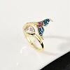 Brass Pave Clear Cubic Zirconia Cuff Rings RJEW-V013-01G-3