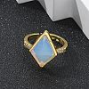 Rhombus Opalite Finger Rings RJEW-B113-01G-05-2