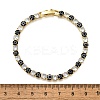 Brass Enamel Link & Charm Bracelets BJEW-Z094-02G-02B-5