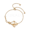 Adjustable Braided Brass Macrame Pouch Cable Chain Slider Bracelet Making BJEW-JB10285-01-1