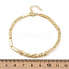 Brass Micro Pave Clear Cubic Zirconia Link Bracelets for Women BJEW-F504-05G-3