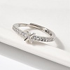 S925 Sterling Silver Adjustable Letter Rings for Women RJEW-M068-01P-X-5
