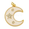 Rack Plating Brass Micro Pave Clear Cubic Zirconia Pendants KK-Z063-31G-1