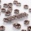 Brass Rhinestone Spacer Beads RB-A014-L8mm-01R-NF-1