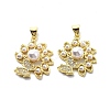 Brass Clear Cubic Zirconia Pendants KK-G446-11G-2