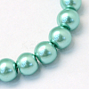 Baking Paint Pearlized Glass Pearl Round Bead Strands HY-Q330-8mm-32-2