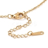 304 Stainless Steel Cable Chain Round Beads Pendant Necklaces for Women NJEW-Z047-02G-4
