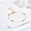 1Pc Brass Rhinestone Teardrop Link Bracelets BJEW-LP0015-20-3
