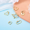 Brass Micro Pave Clear Cubic Zirconia Screw Carabiner Lock Charms ZIRC-TA0001-13G-4