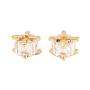 Brass Clear Cubic Zirconia Beads KK-B186-21A-G-1