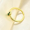 Brass Micro Pave Cubic Zirconia Cuff Rings for Women RJEW-H247-19G-01-1