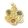 Brass Micro Pave Colorful Cubic Zirconia Pendants KK-Z042-20G-03-1