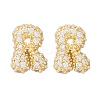 Brass Micro Pave Cubic Zirconia Stud Earrings EJEW-Z091-04G-R-2