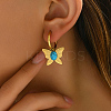 201 Stainless Steel Butterfly Hoop Earrings RW8851-2