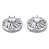 Brass Clear Cubic Zirconia Pendants ZIRC-S069-006P-3