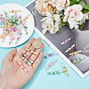 Natural Green Aventurine & Natural Sunstone & Natural Ametrine & Cherry Quartz Glass Chip & Acrylic Heart & Imitation Round Pearl Beaded Connector Charms PALLOY-GO00061-3