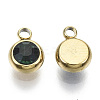 PVD Vacuum Plating 201 Stainless Steel Rhinestone Charms LS-X-STAS-S068-05G-1