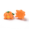 Autumn Opaque Resin Pumpkin Cabochons RESI-D063-12-3