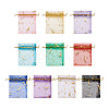 100Pcs 10 Colors Star & Moon Printed Organza Gift Bags OP-YS0001-02B-2