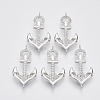 Brass Micro Pave Clear Cubic Zirconia Links Connectors ZIRC-T012-76P-1