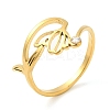 304 Stainless Steel with  Cubic Zirconia Adjustable Rings RJEW-K245-48J-G-3