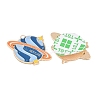 Space Planet Alloy Enamel Cabochons AL-CBA1A6F-07KCG-G-2