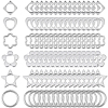 180Pcs 6 Styles 2-Hole CCB Plastic Beads Frame CCB-SP0001-10P-1