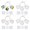 4Pcs Alloy Sublimation Blank Square & Flat Round Charms Bracelets BJEW-PH01797-7