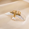 304 Stainless Steel Open Cuff Rings for Women RJEW-A081-01B-G-1