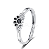 Brass Micro Pave Cubic Zirconia Adjustbale Finger Rings for Women PW-WG17DE1-01-1