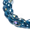 Transparent Electroplate Glass Beads Strands EGLA-N013-T8mm-B25-3
