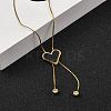 PVD Vacuum Plating 304 Stainless Steel Enamel Heart Pendant Necklaces NJEW-C063-03G-4