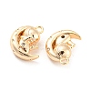 Brass Micro Pave Cubic Zirconia Pendants KK-E090-23G-2