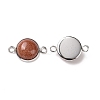 Natural & Synthetic Mixed Gemstone Connector Charms G-D059-01D-3