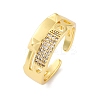 Brass Micro Pave Clear Cubic Zirconia Cuff Rings for Women RJEW-U043-14G-4